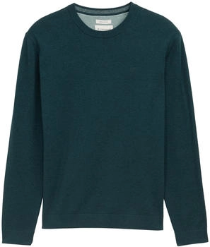 Tom Tailor Basic Strickpullover baumwolle grün meliert