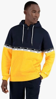 Champion Kapuzenpullover Farbblockdesign doppelte Logopaspel gelb