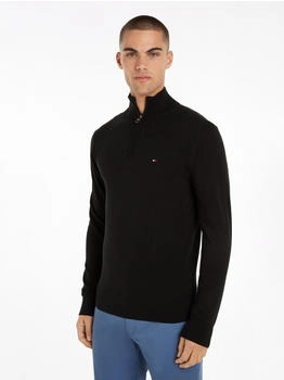 Tommy Hilfiger Troyer 'ESSENTIAL COTTON ZIP MOCK' schwarz