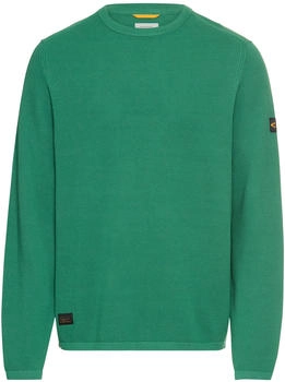 Camel Active Baumwollpullover strukturiertes Design fir green