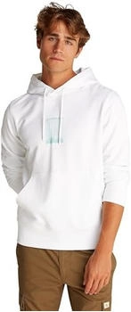 Calvin Klein Hoodie Brush Stroke Graphic Baumwolle weiß