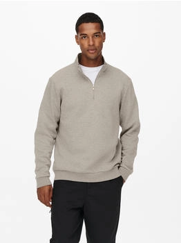 Only & Sons Onsceres Half Zip Sweat 22019055 grau