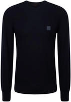 BOSS ORANGE Strickpullover "Anion" Rundhalsausschnitt, Regular Fit, BOSS-Label