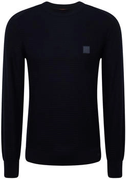 Hugo Boss Herrenpullover blau Baumwolle Kaschmir