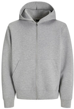 Jack & Jones JCOCOVER Scuba Sweat Zip Hood light grey melange
