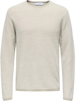 Only & Sons ONSERIC REG STRUC CREW KNIT 22029952 silber weiß