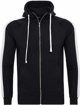 Pittman Kapuzensweatjacke Retro Zipper Hoodie Stripe schwarz weiß 1601