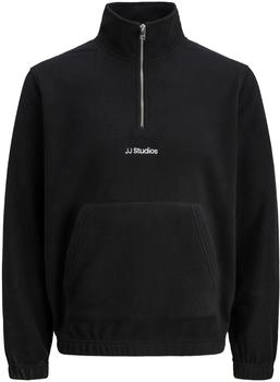 Jack & Jones Sweatshirt JJSOHO HALFZIP FLEECE schwarz