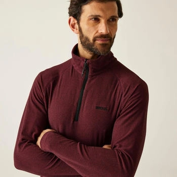 Regatta Montes Mini Stripe leichtes Fleece-Sweatshirt mit halblangem Reißverschluss für Herren Burgund (RMA212_ZR0)