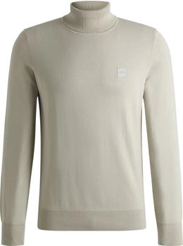 Boss Orange Strickpullover Akiro kleinem Stehkragen Light Beige271