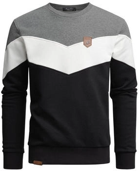 Amaci&Sons Basic College Sweatjacke 4064 anthrazit weiß schwarz
