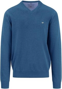 Fynch-Hatton Pullover Casual Fit V-Ausschnitt blau schwarz