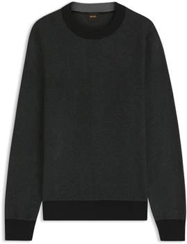 Hugo Boss Pullover aus Baumwoll-Mix mit zweifarbiger Struktur Style Klapok 50548673 Schwarz