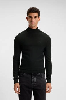 Hugo Boss Rollkragenpullover aus Woll-Mix mit Logo-Stickerei Style Avac_M 50501761 Schwarz