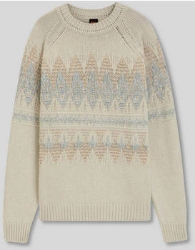 Hugo Boss Relaxed-Fit Pullover mit Strickmuster Style Karombo 50548686 Hellbeige