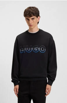 HUGO Sweatshirt aus Baumwoll-Terry mit gesticktem Ombré-Logo Style Nogocrew 50549148 Schwarz