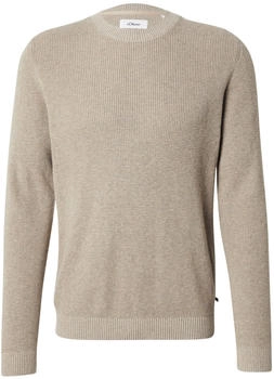 s.Oliver Strickpullover mit Crew Neck und Strukturmuster Beige 2168814.80W0.