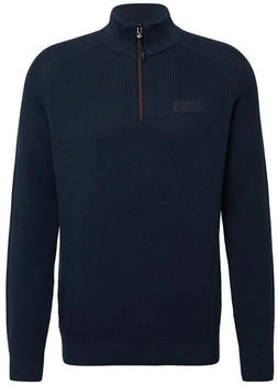 s.Oliver Strukturstrick-Pullover Troyer-Kragen blau 2170223 5978