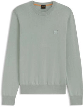 Hugo Boss Pullover aus Baumwolle und Kaschmir mit Logo-Label Style Kanovano_S 50527583 Hellgrün