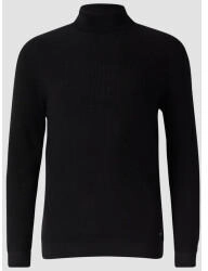 s.Oliver Strukturmix-Pullover aus reiner Baumwolle mit Rollkragen schwarz 2174194.9999.
