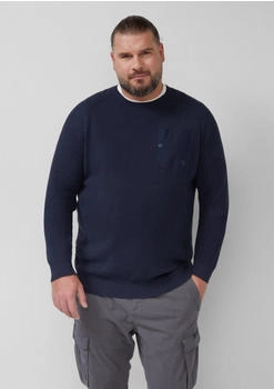 s.Oliver Baumwoll-Pullover mit aufgesetzter Brusttasche blau 2174096.5978.