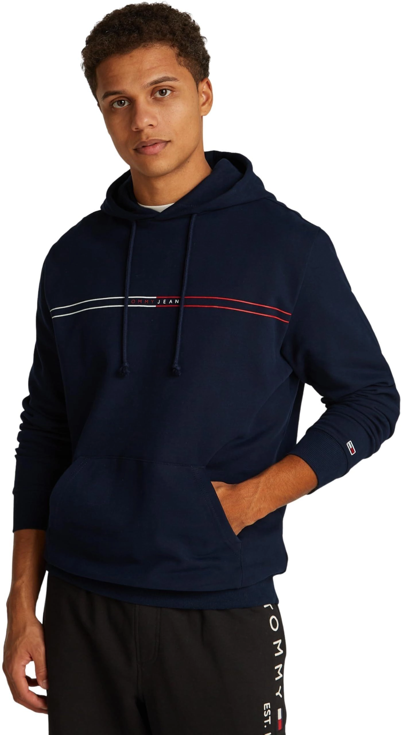 Tommy Jeans Herren Hoodie Entry Graphic mit Kapuze, Blau (Dark