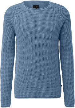 s.Oliver Grobstrickpullover mit Wascheffekt und Rollkante blau 2170367.6245.