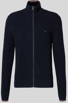 Tommy Hilfiger Pullover Reißverschluss Rib Zip Through blau desert sky M