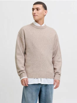 Jack & Jones Strickpullover 'JJESOHO OLLIE KNIT CREW NECK SN' beige