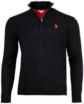 U.S. Polo Assn. Strickpullover Stehkragen Baumwolle schwarz