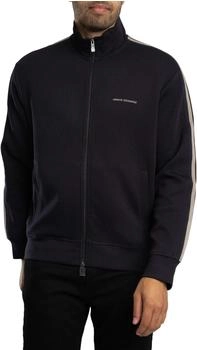 Armani Exchange Langarm-Sweatshirt Side Logo Lettering blau schwarz