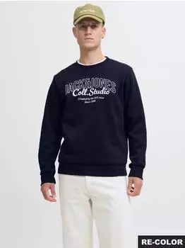 Jack & Jones Sweatshirt 'JJMAKOTO' nachtblau weiß 28740765