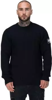 Lonsdale Gestrickter Pullover normale Passform Moycullen schwarz weiß