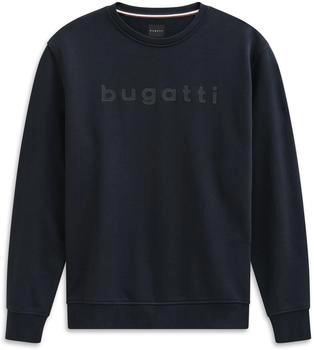 Bugatti Sweatshirt 3D-Logo-Print Modern Fit Baumwollmix 390-marine