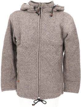 Guru-Shop Strickjacke Baumwollfutter grau