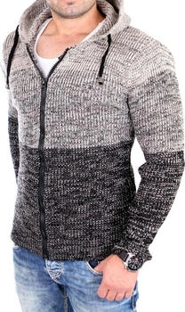 Reslad Strick-Jacke Colorblock Kapuzen Cardigan RS-3109