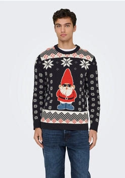 Only & Sons Rundhalspullover 'ONSX-MAX REG CREW KNIT' dunkelblau
