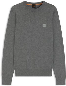 Hugo Boss Regular-Fit Pullover aus Baumwolle mit Kaschmir und Logo-Aufnäher - Style Kanovano_S 50527583 Grau