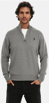 U.S. Polo Assn. Sweat Jacke P020 graumelange-rot/grau melange-navy