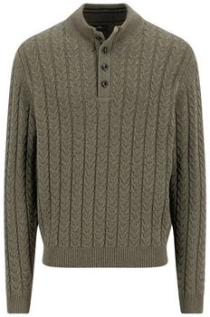 Fynch-Hatton Pullover mit Zopfmuster dark khaki