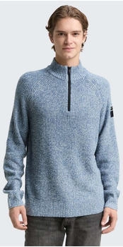 Tom Tailor Denim Pullover mit Troyer-Ausschnitt blaumeliert
