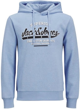 Jack & Jones JJELOGO SWEAT HOOD 2 COL 23/24 NOOS (12255617) chambray blau/melange