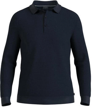 OLYMP Langarm Polo Strick marine