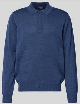 Maerz Wollpullover mit Polokragen und Rippbündchen (490800) deep sea/blau