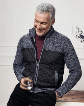 Hajo Strickjacke mit gefütterter Innenseite (27844-100-50) schwarz