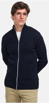 Kronstadt KSCable Zip Strickjacke in Jacquard-Feinstrick sky captain