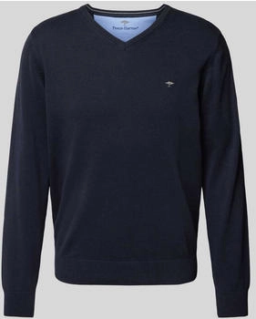 Fynch-Hatton Pullover mit V-Ausschnitt Regular Fit dunkelblau