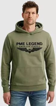PME Legend Hooded Soft Terry Brushed schilf/schwarz