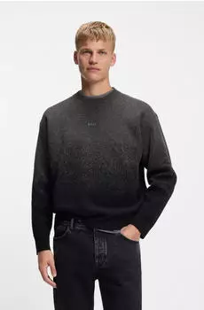 Boss Orange Pullover mit Rundhals und Farbverlauf dunkelgrau/schwarz