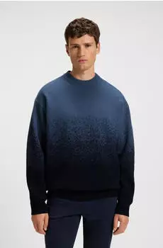 Boss Orange Pullover mit Rundhals und Farbverlauf dunkelblau/schwarz